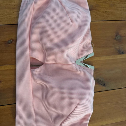 Pink bustier with gold detail and zipper, size small