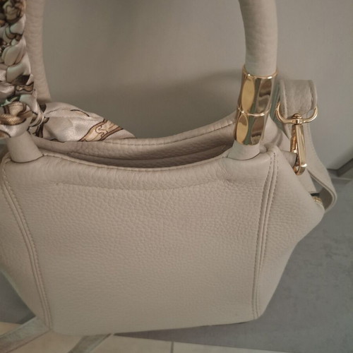 Camila Karina Cream Handbag with Decorative Scarf