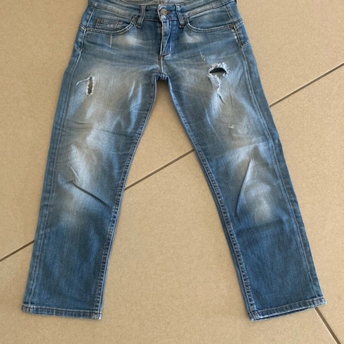 Blue skinny jeans like new with hearts, size XS