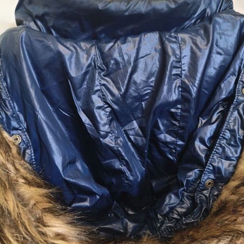Anel Women's Blue Quilted Puffer Jacket Size S with Hood like new
