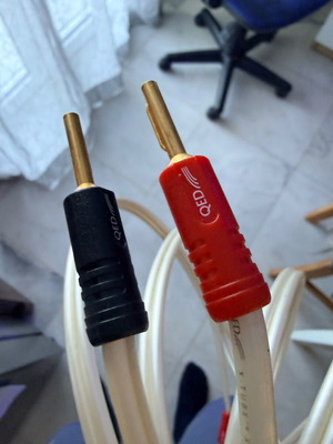 QED X-TUBE XT40 speaker cables like new with banana plugs