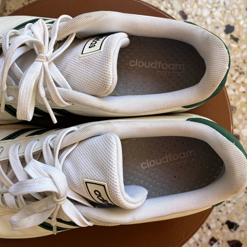 Adidas Grand Court sneakers like new, white with green and black stripes, size 46