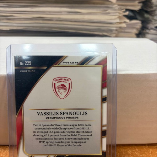 2025-26 Select Euroleague Vassilis Spanoulis Courtside Zebra SSP card new