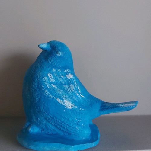 Decorative bird made of plaster new for indoor use