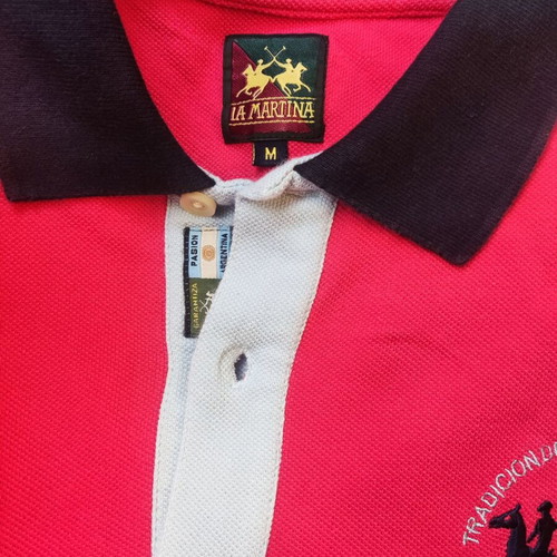 La Martina men's polo shirt used, size M, red