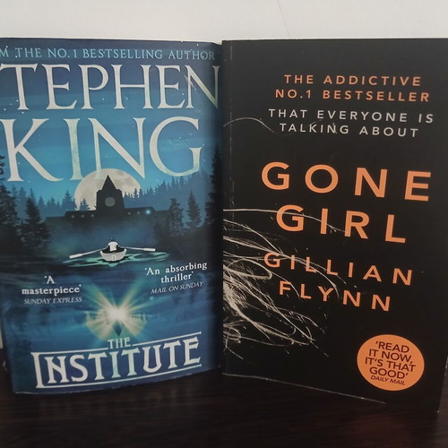 Two thrillers Gone Girl & The Institute used, English