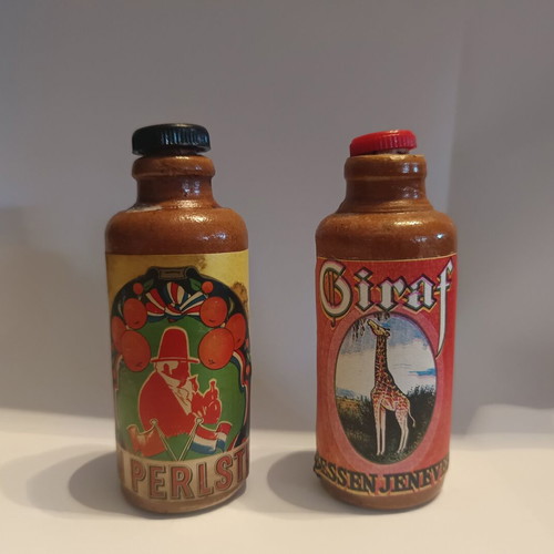 Ceramic miniature bottles of Dutch drinks, pack of 13