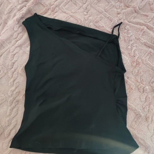 Black asymmetric top with one shoulder and thin strap, new, H&M
