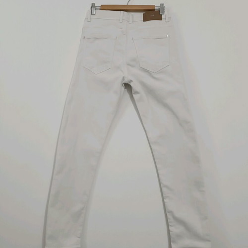 ZARA Men's White Slim Fit Pants Like New with Distressed Design