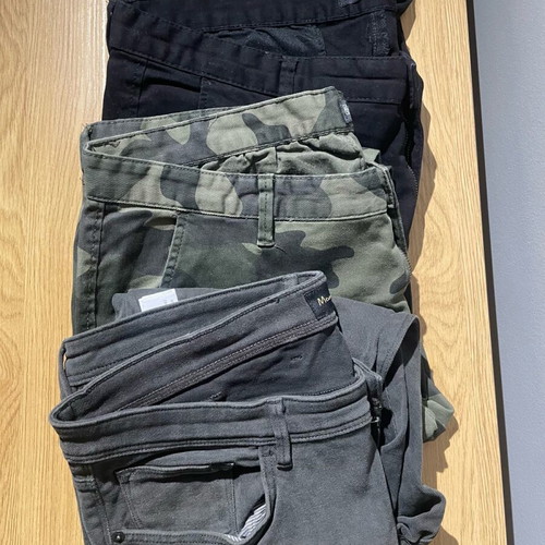 Men's pants used, 3 pieces, Massimo Dutti and Terranova, size 46, black and brown