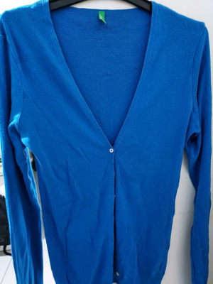 Ζακέτα Benetton μεταχειρισμένη, μπλε ρουά, μέγεθος L, cotton