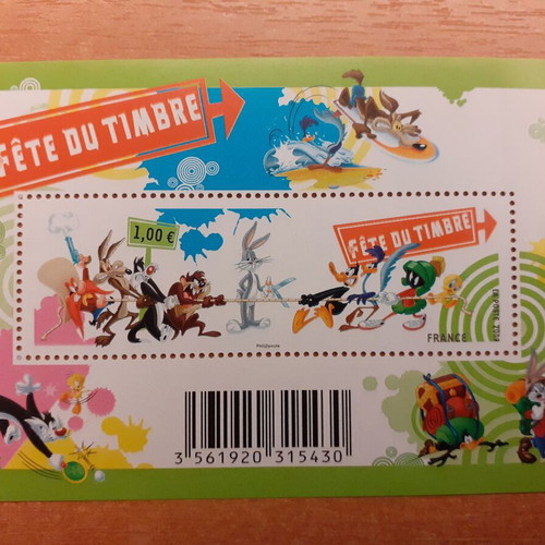 Looney Tunes France Fête du Timbre 2009 stamp sheet new