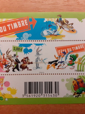 Looney Tunes France Fête du Timbre 2009 stamp sheet new