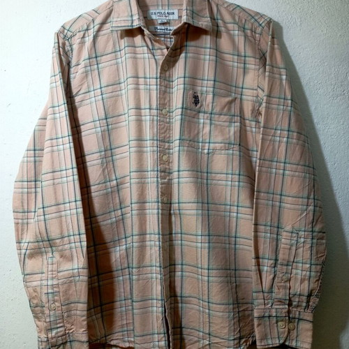 U.S. Polo Assn. men's slim fit shirt, like new, size L, peach