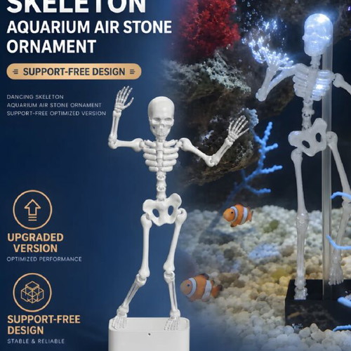Dancing Skeleton Aquarium Aerating Ornament, set of 2