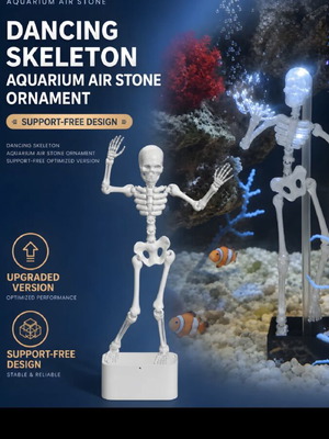 Dancing Skeleton Aquarium Aerating Ornament, set of 2