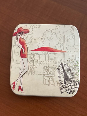 Μεταλλική θήκη για σερβιέτες διακριτική, σαν καινούργια