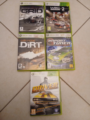 Xbox 360 games like new, Driver SF, GRID, WRC 2, Colin McRae DiRT, Import Tuner