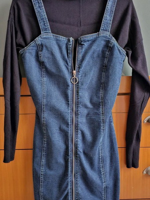 Pink Woman denim dress women’s small like new