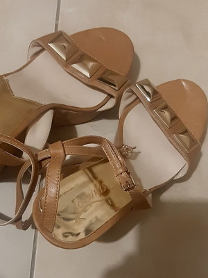 Highhills Ioannis platform sandals new, genuine leather size 40, beige