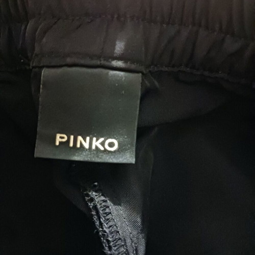 Pinko black pants with gold buttons, loose fit, size S