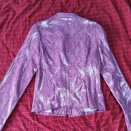 Zara lightweight snake print jacket pink-purple like new, size S