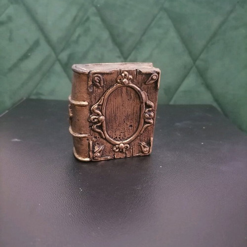 Handmade plaster sculpture book new in gold color