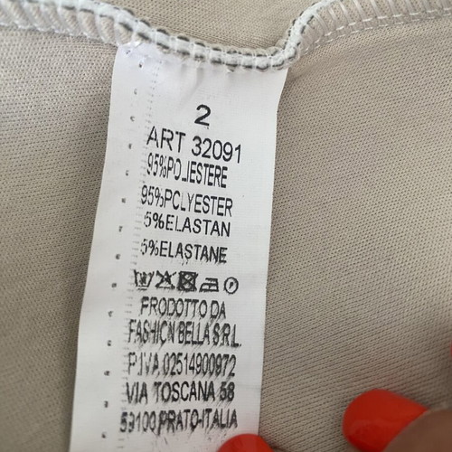 Made in Italy white wide coat with buttons and belt, size M
