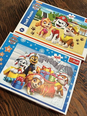 Paw Patrol puzzle set 2x100 pieces like new, Trefl