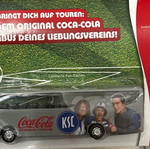 Karlsruhe FC Coca Cola collectible bus new, 1/87 HO scale miniature