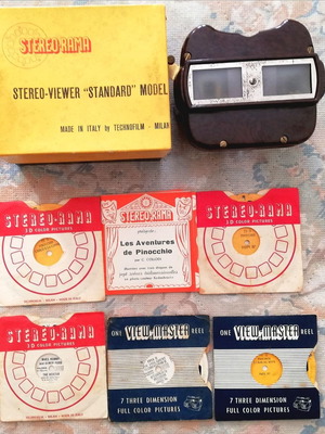 Viewmaster ιταλικό (StereoRama) μεταχειρισμένο με κουτί, 5 ταινίες και βιβλιαράκι