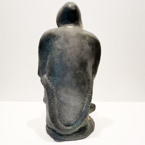 Wolf Original Inuit Seal Hunter Soapstone sculpture handcrafted used