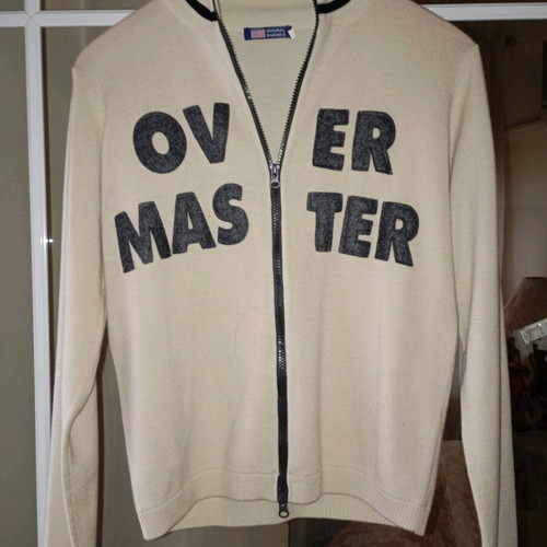 Unisex jacket like new, beige with embossed letters size M