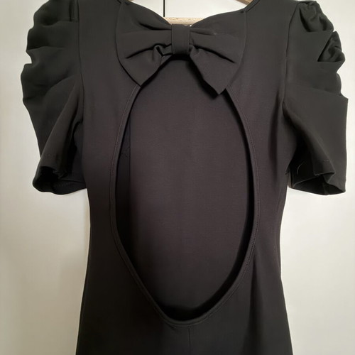 Dress black with bow and open back like new by A-Style