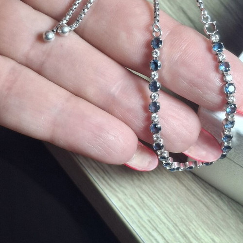 Pandora Riviera bracelet with blue crystals and cubic zirconia
