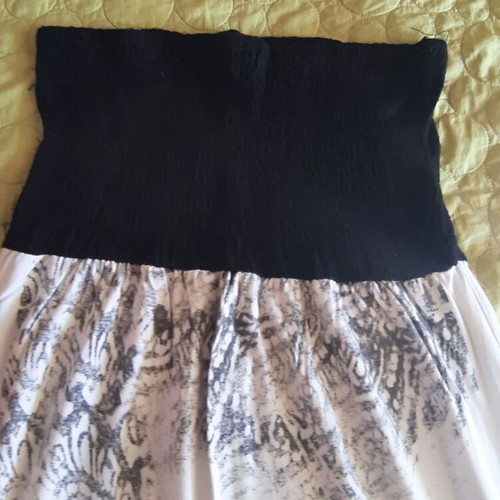 Absolute Fashion strapless summer dress white and black
