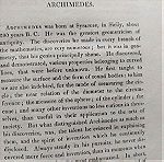  1770 Χαλκογραφία Αρχημίδης με τρεις σελίδες ιστορία του σε αγγλικά