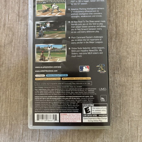 MLB 07 The Show PlayStation Portable PSP used, complete