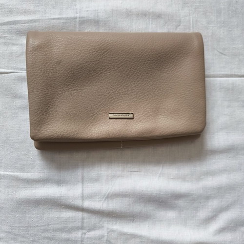 David Jones crossbody clutch bag beige new