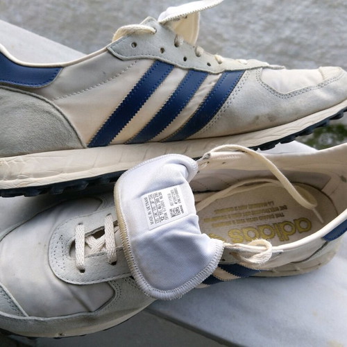 Adidas TRX used men's athletic shoes size 46.5 white and blue