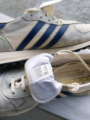 Adidas TRX used men's athletic shoes size 46.5 white and blue