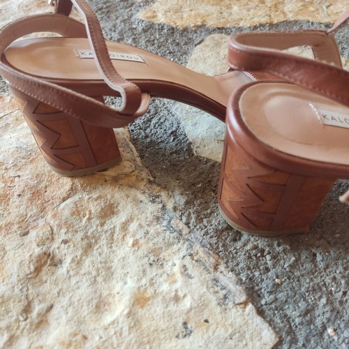 Kalogirou leather sandals like new, size 42.5, brown