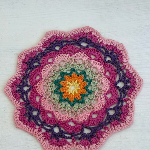 Small multicolored doily made to order