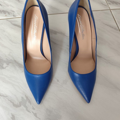 Blue pumps with thick heel size 39 like new