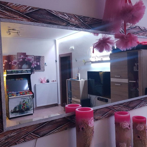 Lighted wall mirror like new, custom order 1.70x0.80