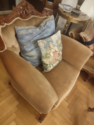 Louise Kenze velvet living room set used, handmade 1970