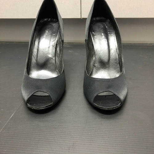 Sante Satin Peep Toe Heels Size 38 New with Rhinestones