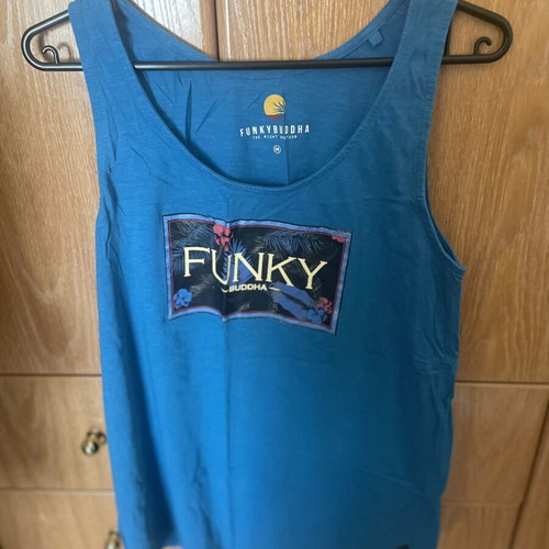 Funky Buddha sleeveless top blue used, size M