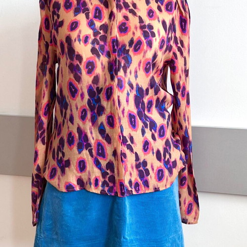 Arket blue skirt and Dante 6 colorful blouse like new