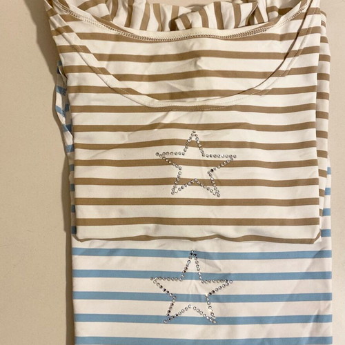 Striped blouse set Marks & Spencer like new, white and turquoise